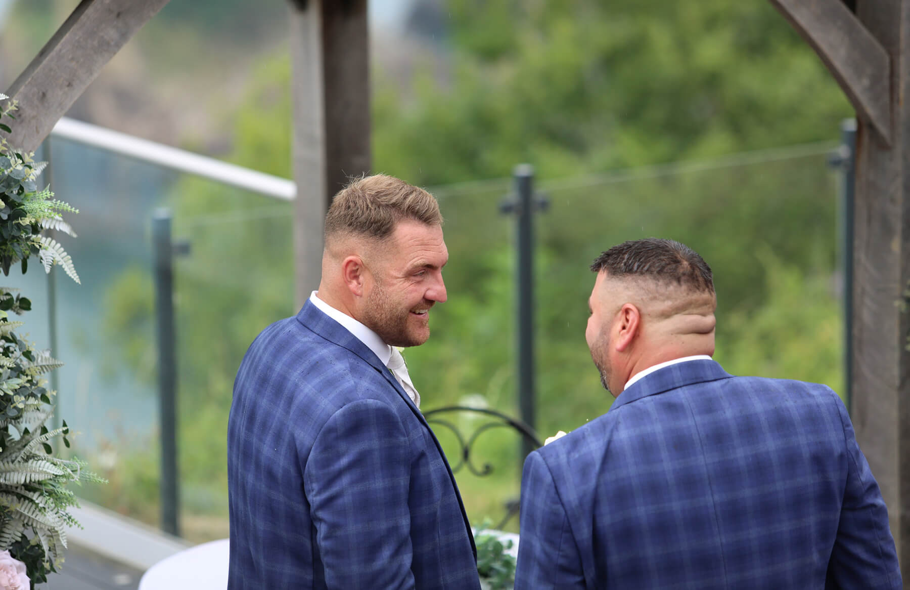 groom smiling