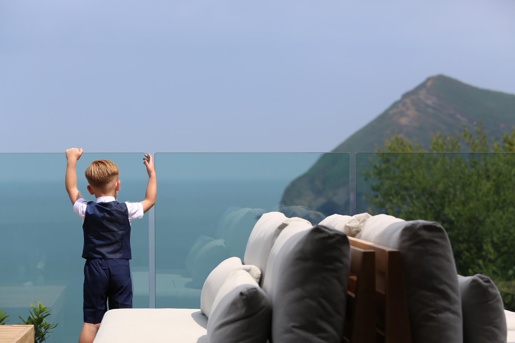 little boy looking at the view