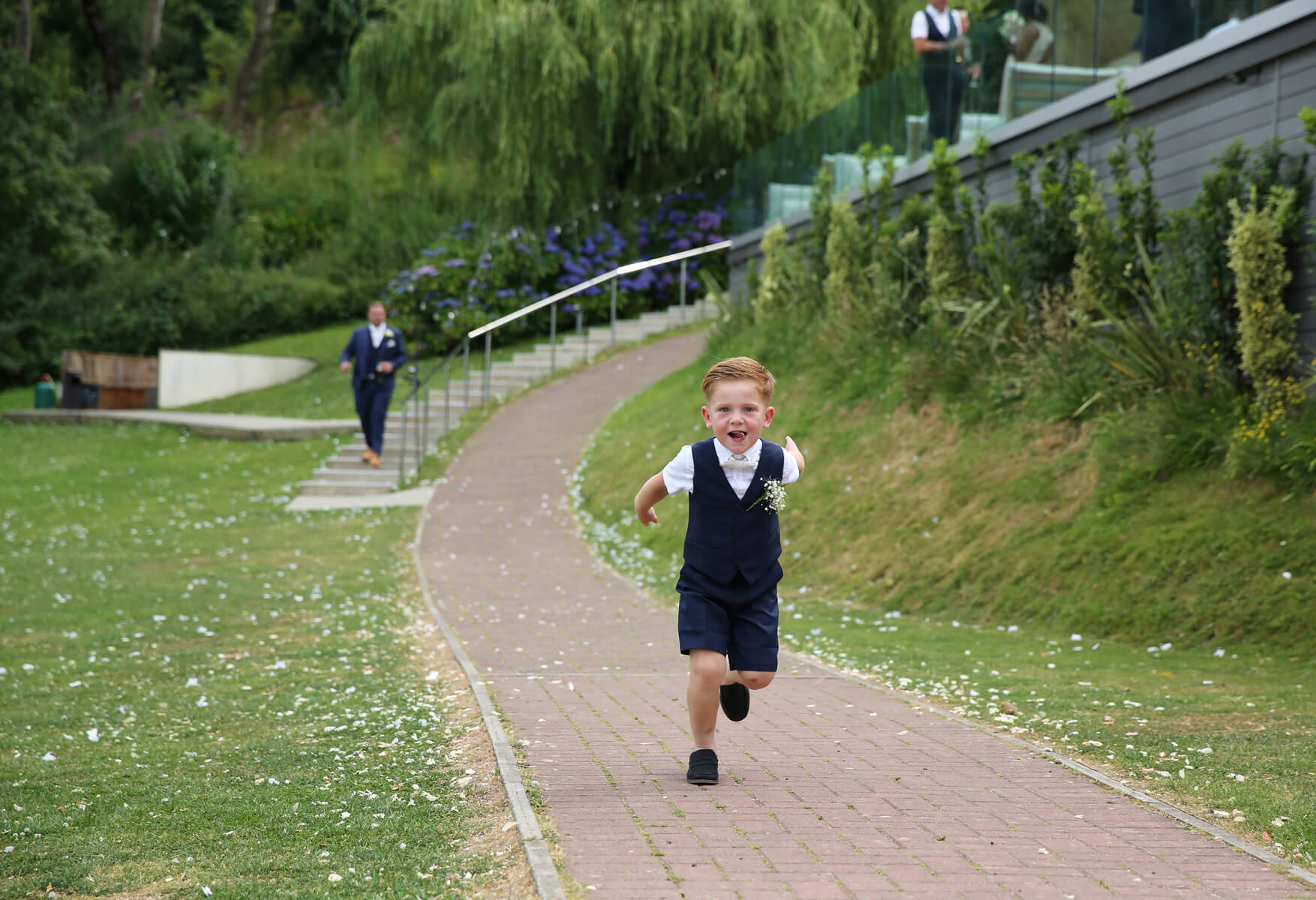 little boy running