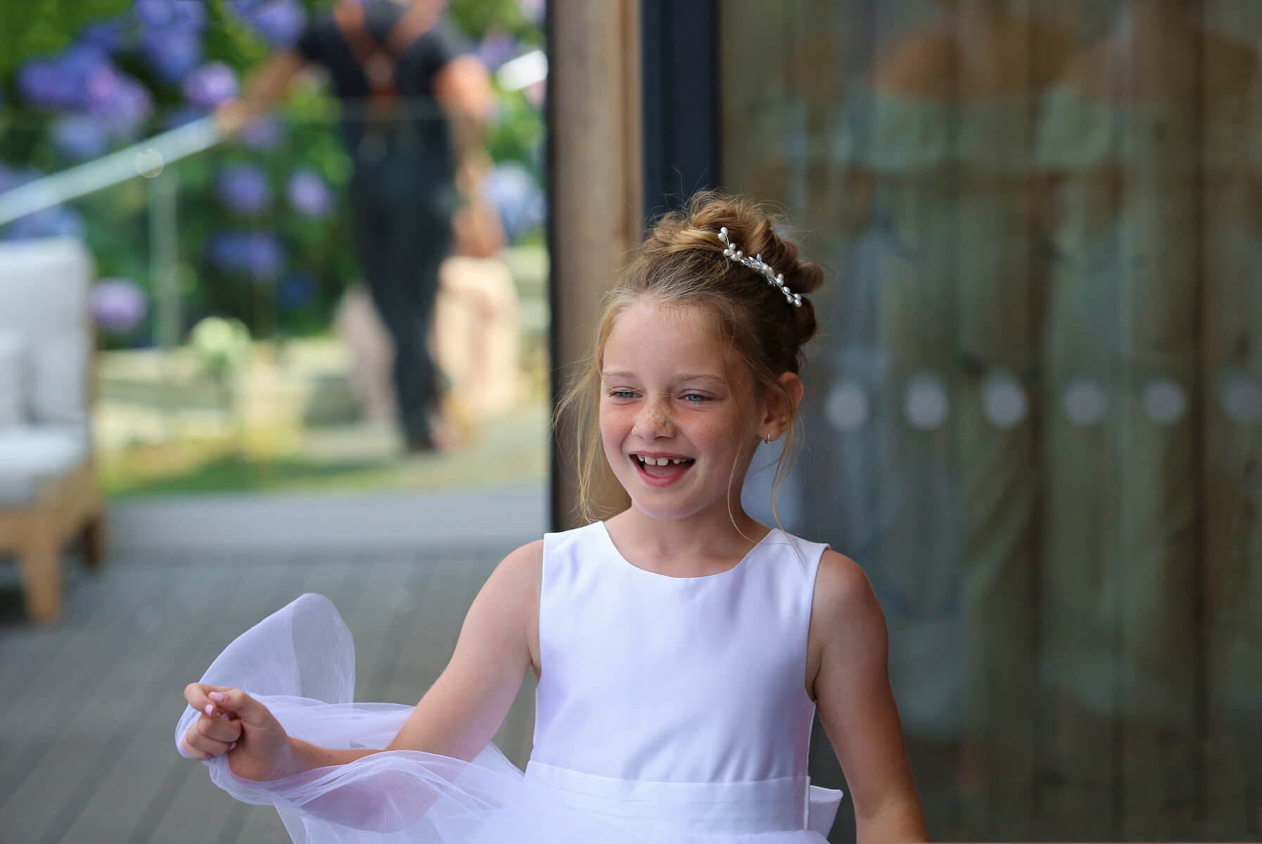 little bridesmaids smiling