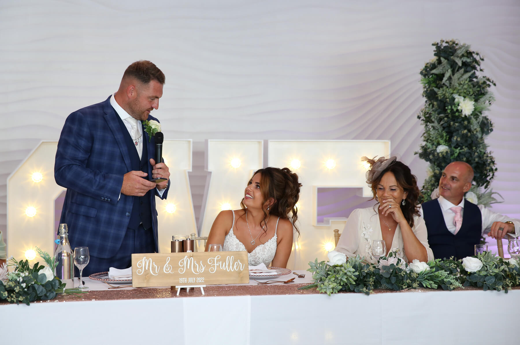groom giving his wedding speech