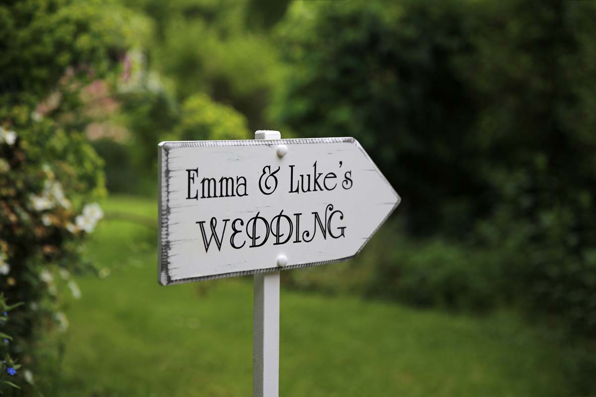 sign for direction of wedding