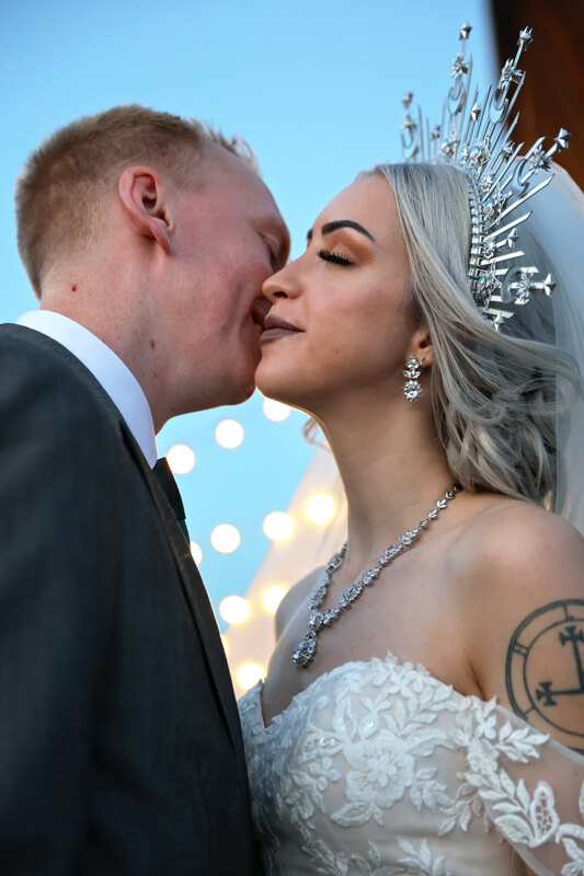 bride and groom kissing at Eastbourne The Grand Hotel
